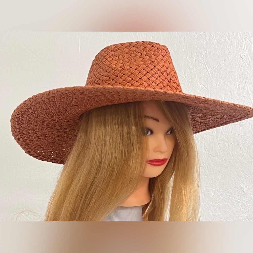 Women' Basket Weave Wide Brim Straw Fedora Hat - Universal Thread™ - Picture 2 of 7